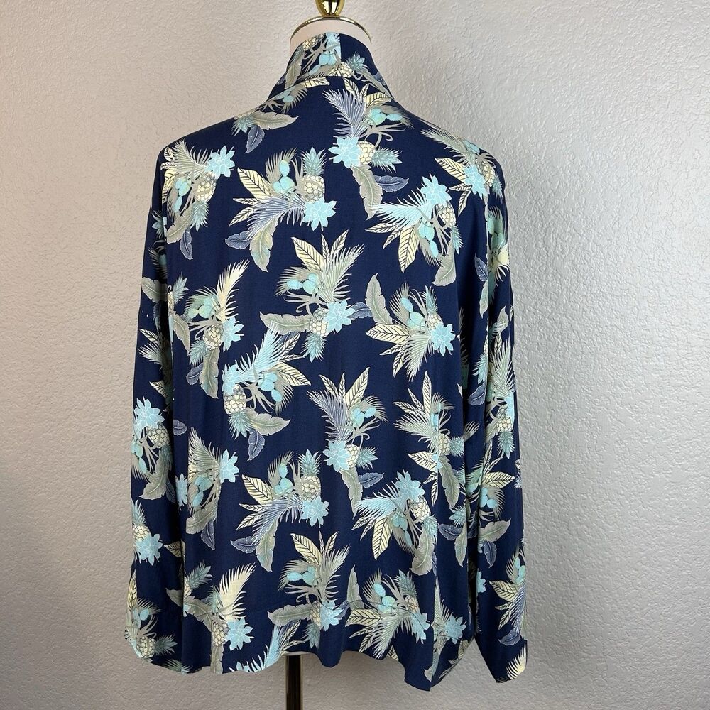 Gap Women's Floral Kimono Cardigan Navy Open Front Lightweight Boho Size XL - Picture 4 of 8